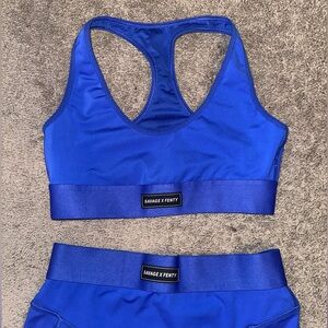 Royal Blue Savage X Fenty leggings & bra set for women